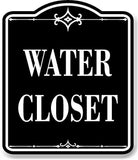 Water Closet BLACK Aluminum Composite Sign