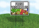 FRESH VEGETABLES Yard Sign Road with Stand LAWN SIGN