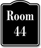 Room 44 Number Building BLACK Aluminum Composite Sign