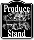 Produce Stand Fruit Vegetables BLACK Aluminum Composite Sign