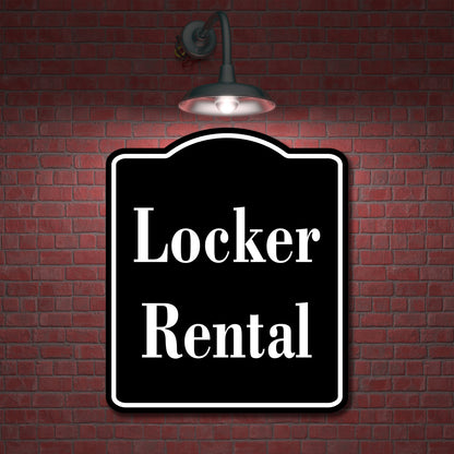 Locker Rental BLACK Aluminum Composite Sign