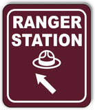 RANGER STATION DIRECTIONAL 45 DEGREES UP LEFT ARROW Aluminum composite sign