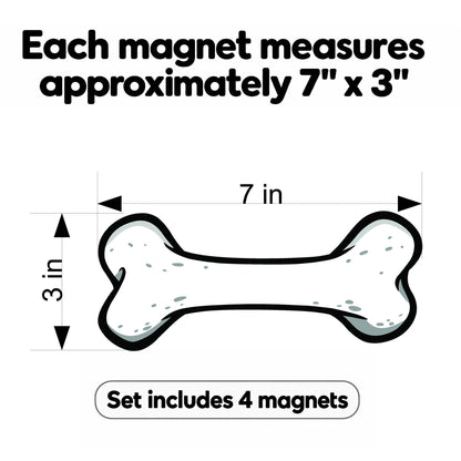 Yellow Labrador Dog Bone Magnet 4 Pack, 7 x 3 Inch Magnets