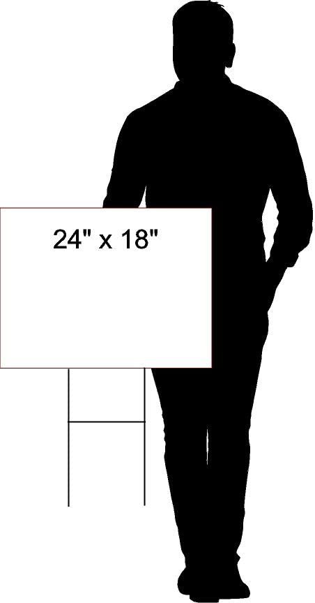 Military For Trump Double Sided 18x24 in Yard Road Sign w/Stand