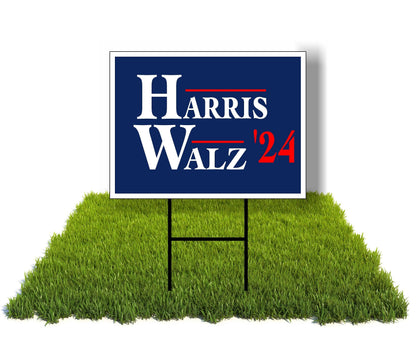 ECO HARRIS WALZ 24 RED LINE Double Sided 12x16 in Yard Road Sign w/Stand