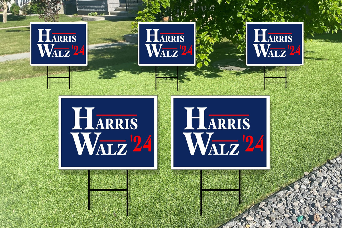 ECO HARRIS WALZ 24 RED LINE Double Sided 12x16 in Yard Road Sign w/Stand