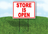 STORE IS OPEN RED Yard Sign Road with Stand LAWN SIGN