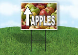 APPLES STRAIGHT ARROW W WHITE LETTERS APPLE Yard Sign with Stand LAWN SIGN