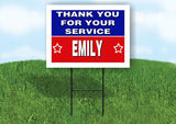 EMILY THANK YOU SERVICE 18 in x 24 in Yard Sign Road Sign with Stand