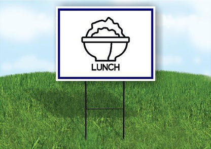 LUNCH BLUE BORDER Yard Sign Road with Stand LAWN SIGN