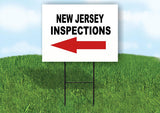 INSPECTION LEFT ARROW RED NEW JERSEYYard Sign Road with Stand LAWN SIGN Single