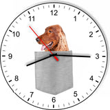 Irish Setter In Your Pocket Puppy Dog kitchen living room Wall Clock
