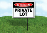 NO TRESPASSING Private Lot Yard Sign Road with Stand LAWN POSTER