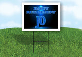 JO RETIREMENT BLUE 18 in x 24 in Yard Sign Road Sign with Stand