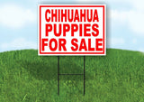 Chihuahua PUPPIES FOR SALE RED Yard Sign Road with Stand LAWN SIGN