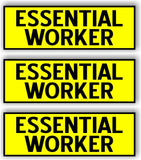 Essential Worker Car MAGNET Magnetic Bumper Sticker  bright safety yellow