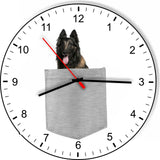 Belgian Tervuren In Your Pocket Puppy Dog kitchen living room Wall Clock
