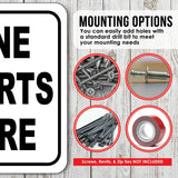 LINE STARTS HERE Aluminum Outdoor Metal Signs