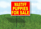 Mastiff PUPPIES FOR SALE YELLOW RED Yard Sign Road with Stand LAWN SIGN