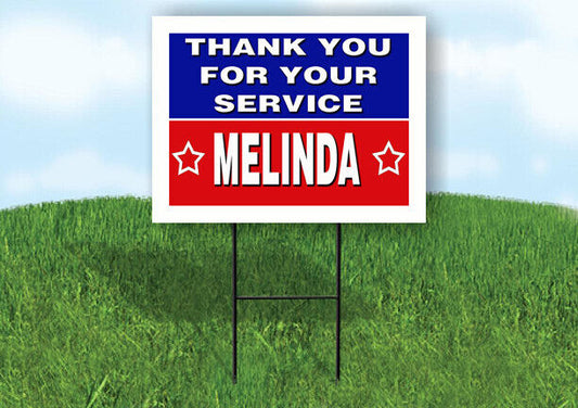 MELINDA THANK YOU SERVICE 18 in x 24 in Yard Sign Road Sign with Stand