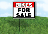 BIKES FOR SALE RED BLACK 18 in x 24 in Yard Sign Road Sign with Stand