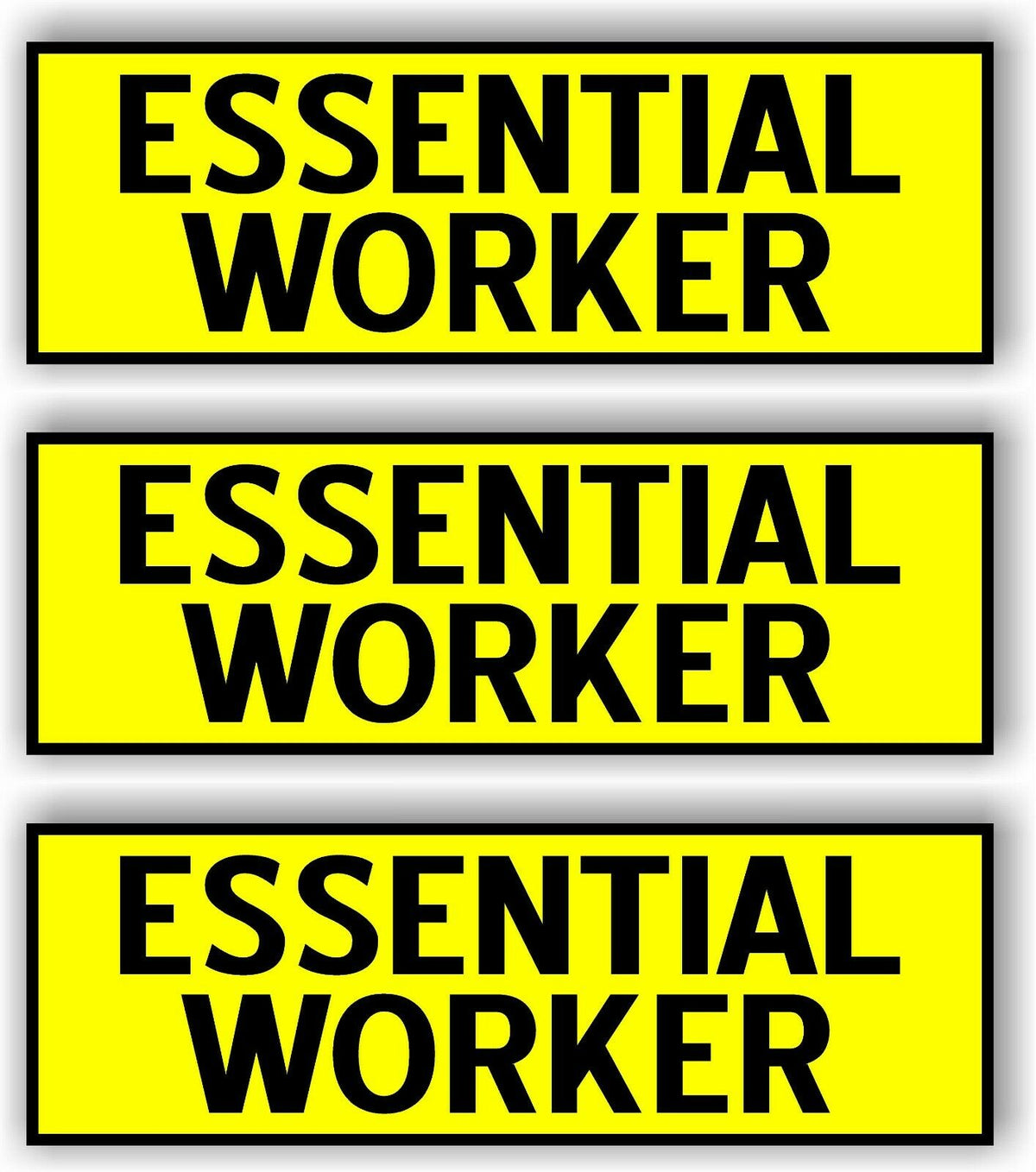 Essential Worker Car MAGNET Magnetic Bumper Sticker  bright safety yellow