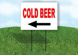 COLD BEER LEFT ARROW PURPLE Yard Sign Road with Stand LAWN SIGN Single sided