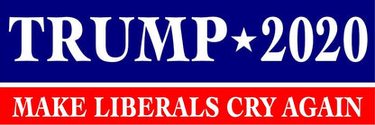 SET OF 4 TRUMP 2020 MAKE LIBERALS CRY AGAIN MAGNET Magnetic Bumper Sticker