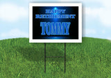 TOMMY RETIREMENT BLUE 18 in x 24 in Yard Sign Road Sign with Stand