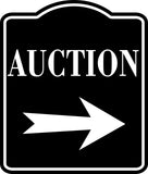 Auction Right Arrow BLACK  SIGN Aluminum Composite Sign