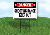 DANGER SHOOTING RANGE KEEP OUT Yard Sign with Stand LAWN SIGN
