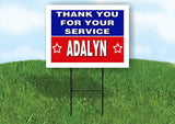 ADALYN THANK YOU SERVICE 18 in x 24 in Yard Sign Road Sign with Stand
