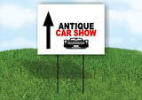 ANTIQUE CAR SHOW STRAIGHT ARROW BLACK Yard Sign with Stand LAWN SIGN