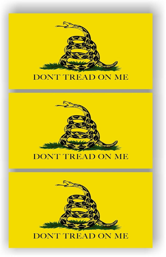SET OF 3 Don’t Tread On Me Flag American Flag Car MAGNET Magnetic Bumper Sticker