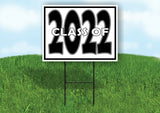 CLASS OF 2022 GREY BLACK BORDER Yard Sign with Stand LAWN SIGN