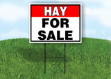 HAY FOR SALE RED BLACK 18 in x 24 in Yard Sign Road Sign with Stand
