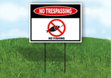 NO TRESPASSING NO FISHING FISH HOOK  Yard Sign Road sign with Stand LAWN POSTER