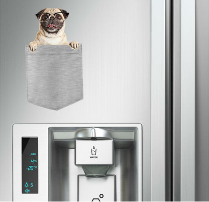 Pug w Glasses Dog in pocket Fridge Car Magnet Bumper Sticker App size 4"x7"