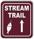 STREAM TRAIL DIRECTIONAL UPWARD ARROW CAMPING Metal Aluminum composite sign