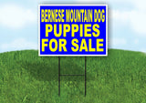 Bernese Mountain Dog PUPPIES FOR SALE YELLOW Yard Sign Road with Stand LAWN SIGN