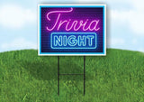 TRIVIA NIGHT NEON WITH BORDER Yard Sign with Stand LAWN SIGN
