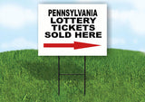 PENNSYLVANIA STATE LOTTERY TICKETS RIGHT ARRO Yard Sign w Stand LAWN SIGN Single