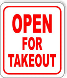 OPEN FOE TAKEOUT RED Metal Aluminum composite sign