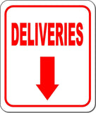 DELIVERIES DIRECTIONAL RED 8 Arrow Variations Metal Aluminum composite sign