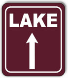 LAKE DIRECTIONAL UPWARD ARROW CAMPING Aluminum composite sign