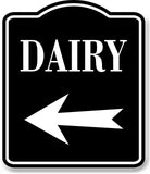 Dairy Left Arrow BLACK Aluminum Composite Sign