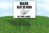 mask must be worn in this area Yard Sign Road with Stand LAWN SIGN