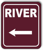 RIVER DIRECTIONAL LEFT ARROW CAMPING Aluminum composite sign