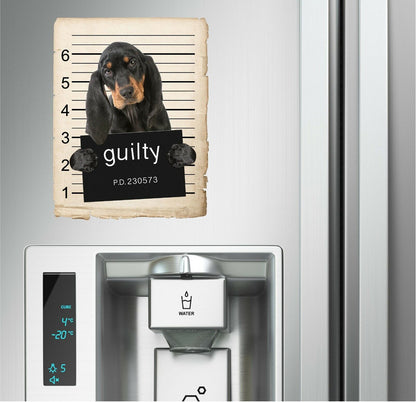 Black and Tan Coonhound Mugshot Bad Dog Fridge refrigerator Car Magnet