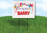 BARRY HAPPY BIRTHDAY BALLOONS 18 in x 24 in Yard Sign Road Sign with Stand